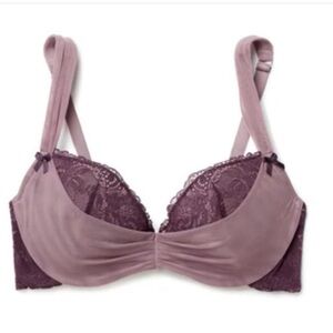 Lace-Trim Wireless Support Bra in Dusty Rose